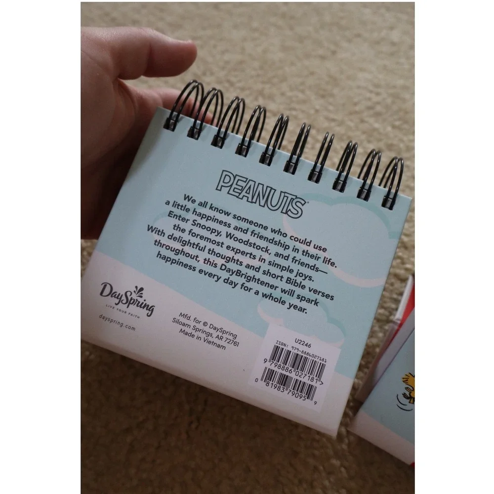 Vintage Peanuts DaySpring Perpetual Calendar OS Blue Charlie Brown Snoopy Flip